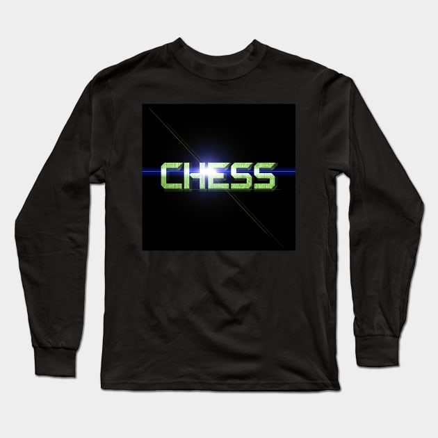 Cool Chess Design - Green Long Sleeve T-Shirt by The Black Panther